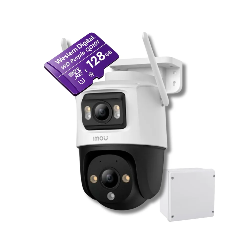 Kit Cámara Imou Cruiser Dual 10MP IPC-S7XEN-10M0WED WiFi Exterior 4K + SD 128GB + Accesorios